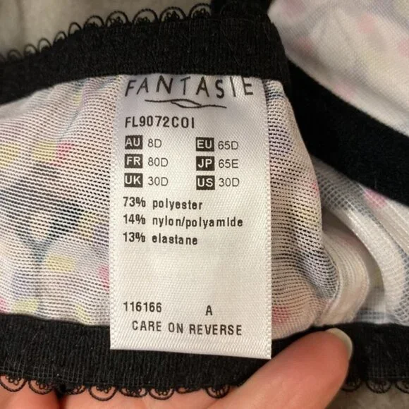 FANTASIE Mollie Underwire Bra With Side Support Confetti (Size 30D) (NWT)